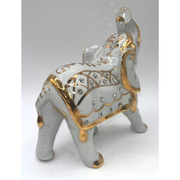 Vintage Capodimonte figurine Elephant with Big Swarovski Crystal Ball Holding - Picture 11 of 16